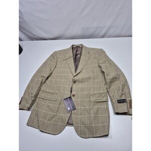 Roberto Zanieri Blazer Mens 42 Beige Cotton Wool Linen Italy Sport Coat NWT